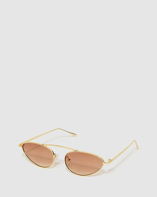 Image of Accessories. Productname: Colette Gold & Brown Cat Eye Sunglasses in Brown colour by brand - Colette
