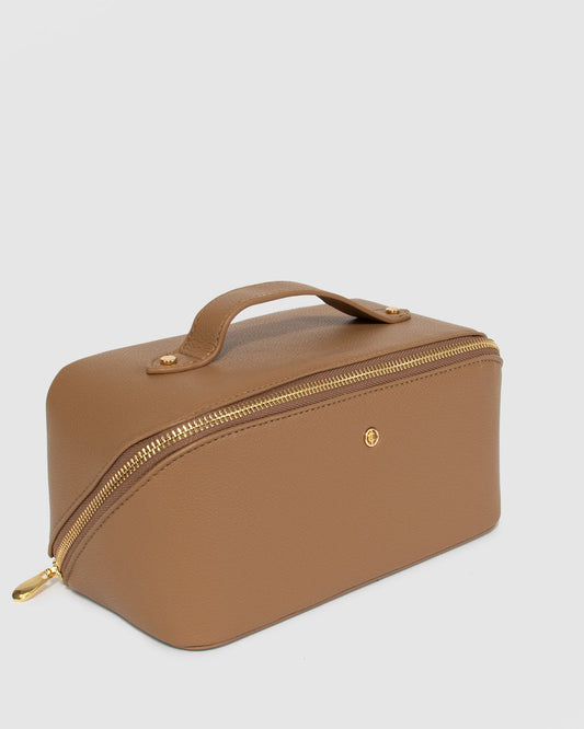 Image of Bags. Productname: Colette Caramel Fold Out Cosmetic Case in Caramel colour by brand - Colette