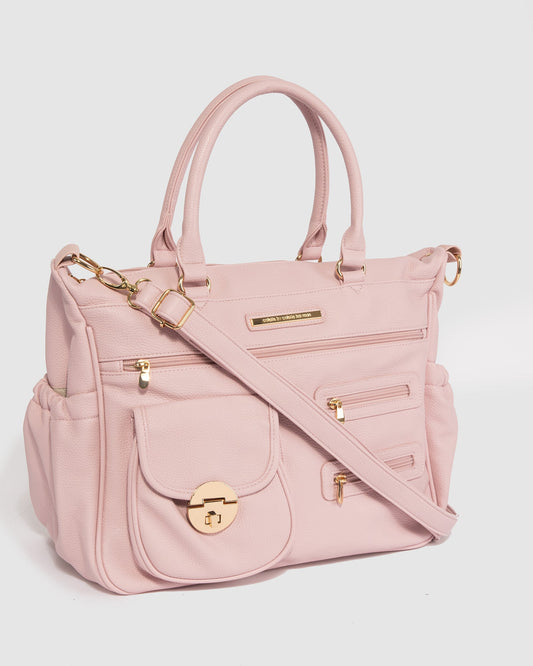 Image of Bags. Productname: Colette Fondant PU Pocket and Zip Baby Bag in Fondant colour by brand - Colette
