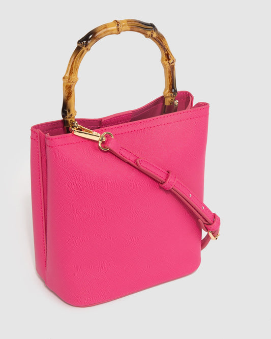 Image of Bucket Bags. Productname: Colette Pink Melanie Handle Bucket in Pink colour by brand - Colette