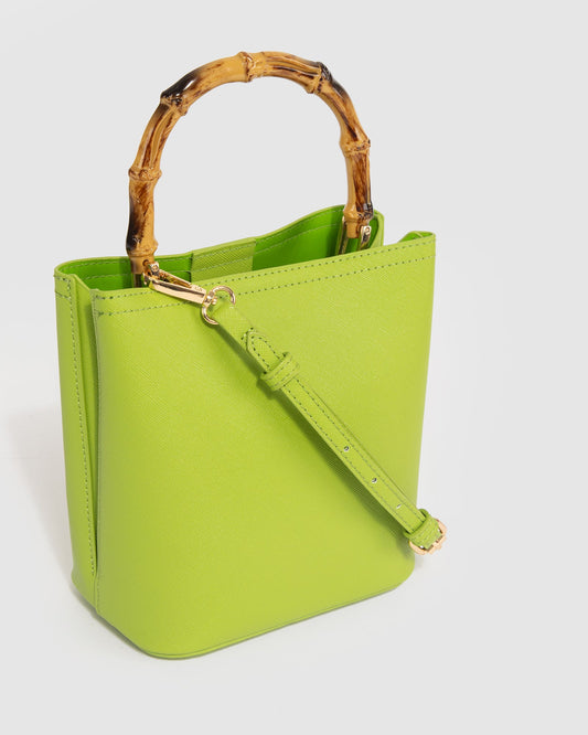 Image of Bucket Bags. Productname: Colette Green Melanie Handle Bucket in Green colour by brand - Colette