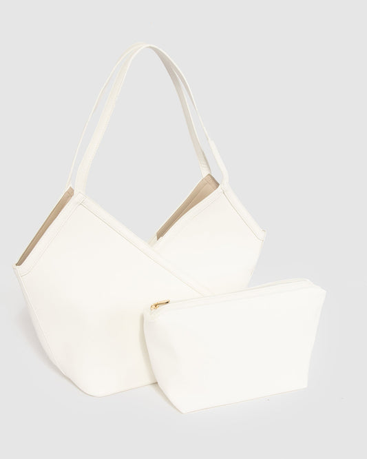 Image of Bags. Productname: Colette White Tia Large Slouch Bag in White colour by brand - Colette