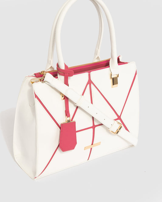 Image of Tote Bags. Productname: Colette White Lucy Panel Tote in White colour by brand - Colette