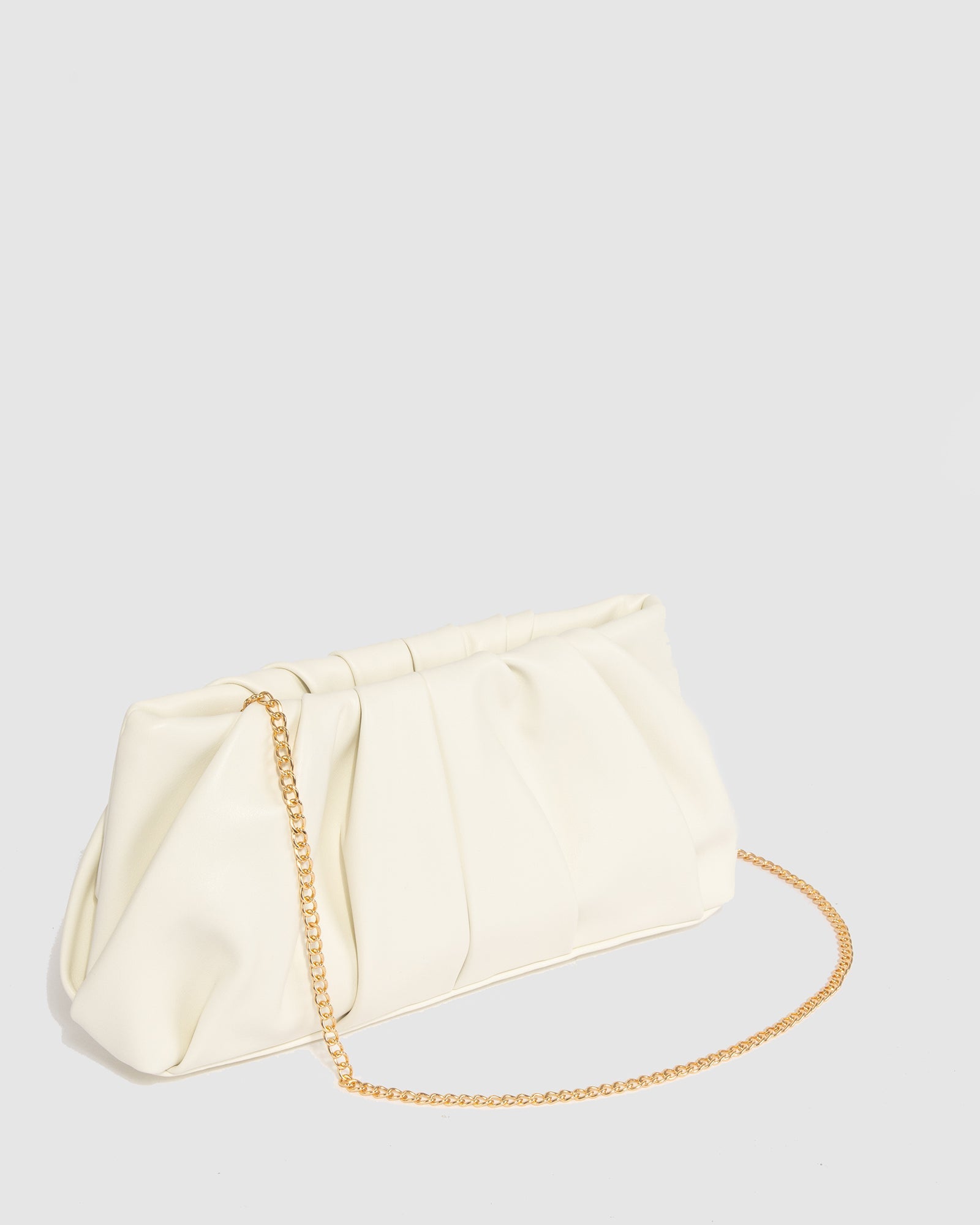 Image of Clutch Bags. Productname: Colette White Lucy Pouch Clutch in White colour by brand - Colette