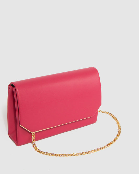 Image of Clutch Bags. Productname: Colette Pink Penny Flap Clutch in Pink colour by brand - Colette