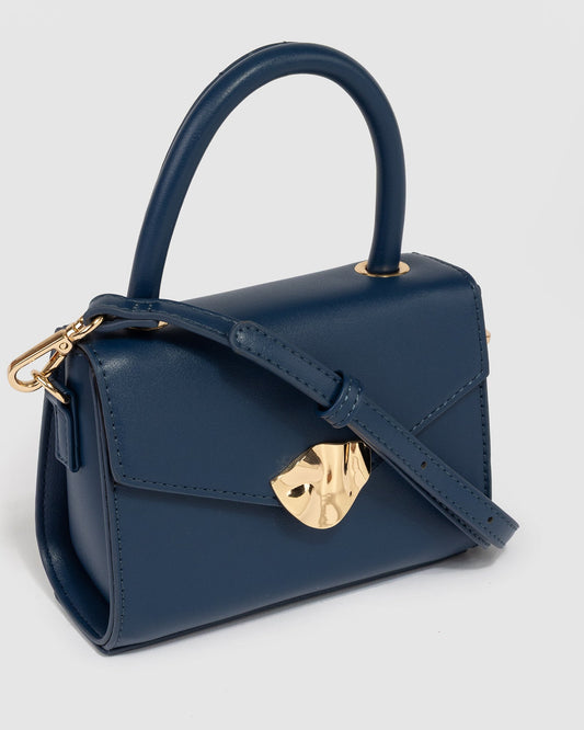 Image of Bags. Productname: Blue Kiki Clasp Mini Bag in Blue colour by brand - Colette