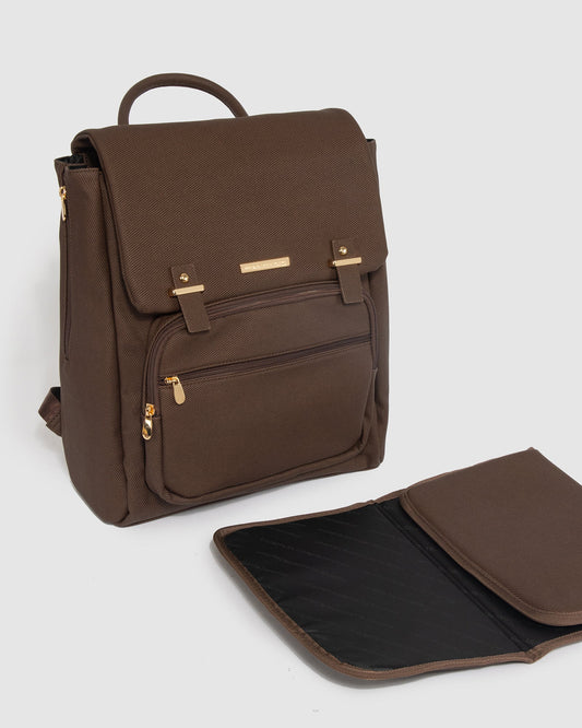 Image of Bags. Productname: Brown Belle Baby Backpack in Brown colour by brand - Colette