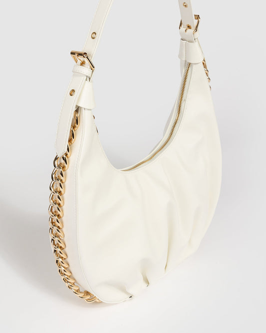 Image of Shoulder Bags. Productname: White Becky Chain Shoulder in White colour by brand - Colette