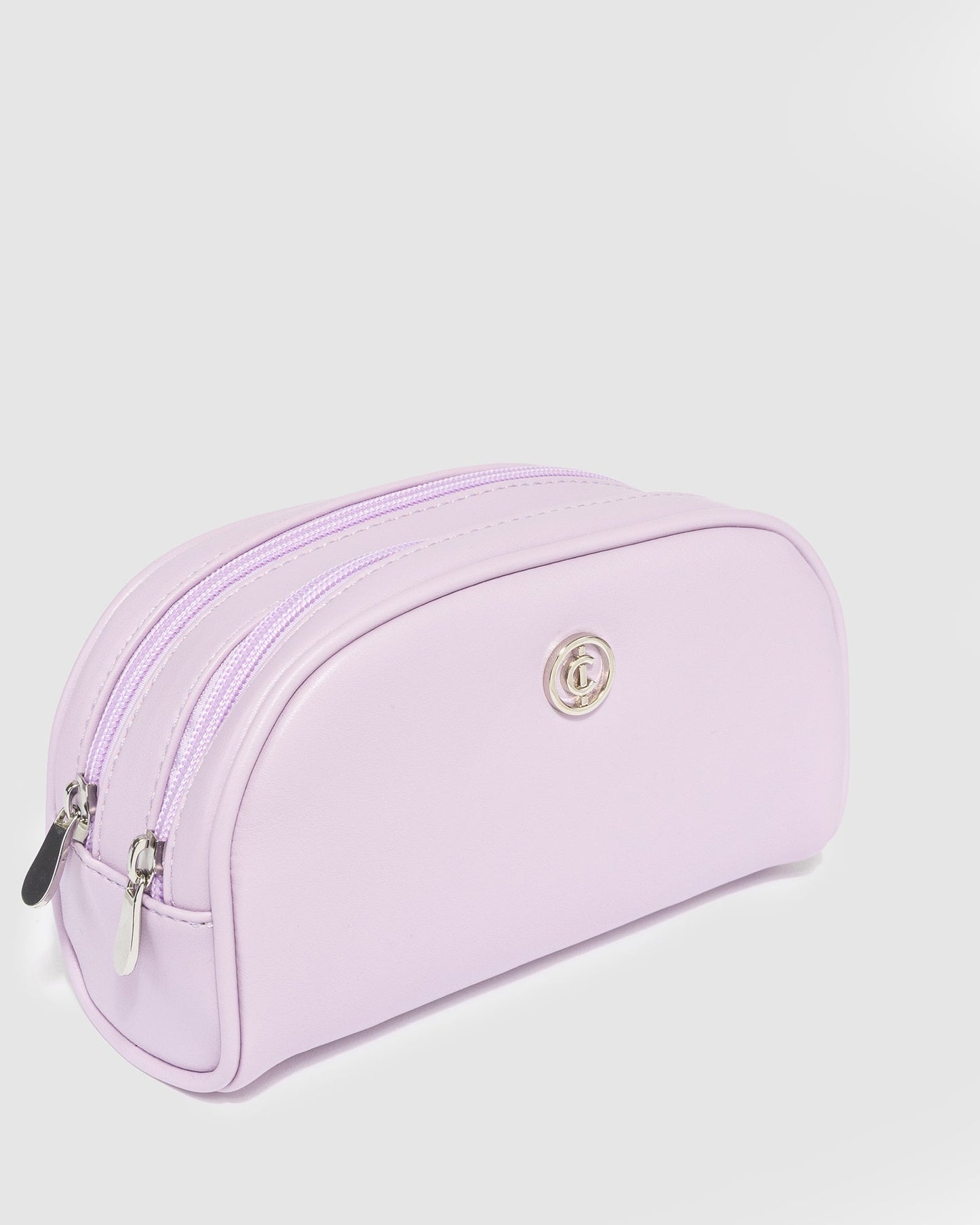 Image of Bags. Productname: Purple Double Pouch Cosmetic Case in Purple colour by brand - Colette by Colette Hayman