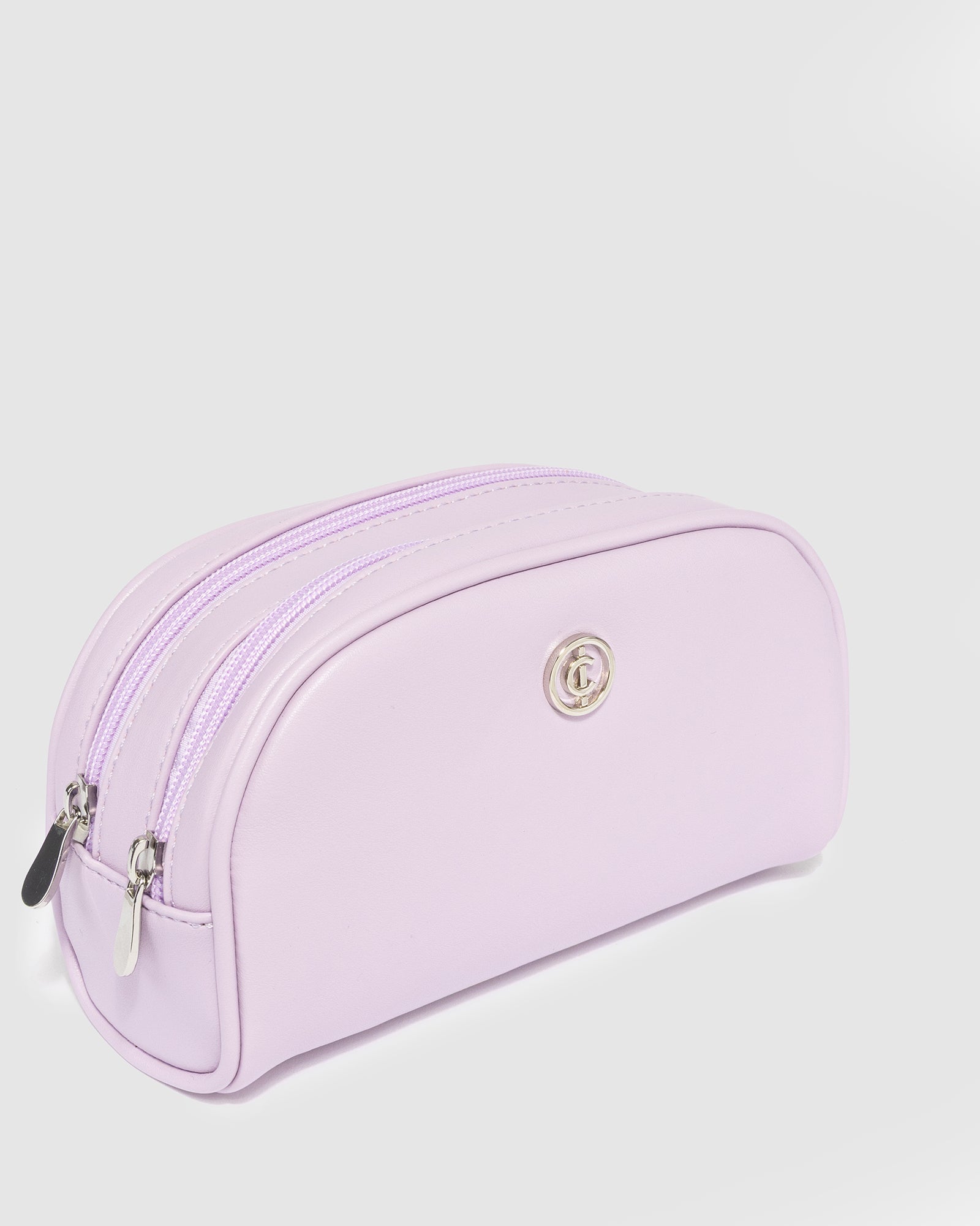 Image of Bags. Productname: Purple Double Pouch Cosmetic Case in Purple colour by brand - Colette by Colette Hayman