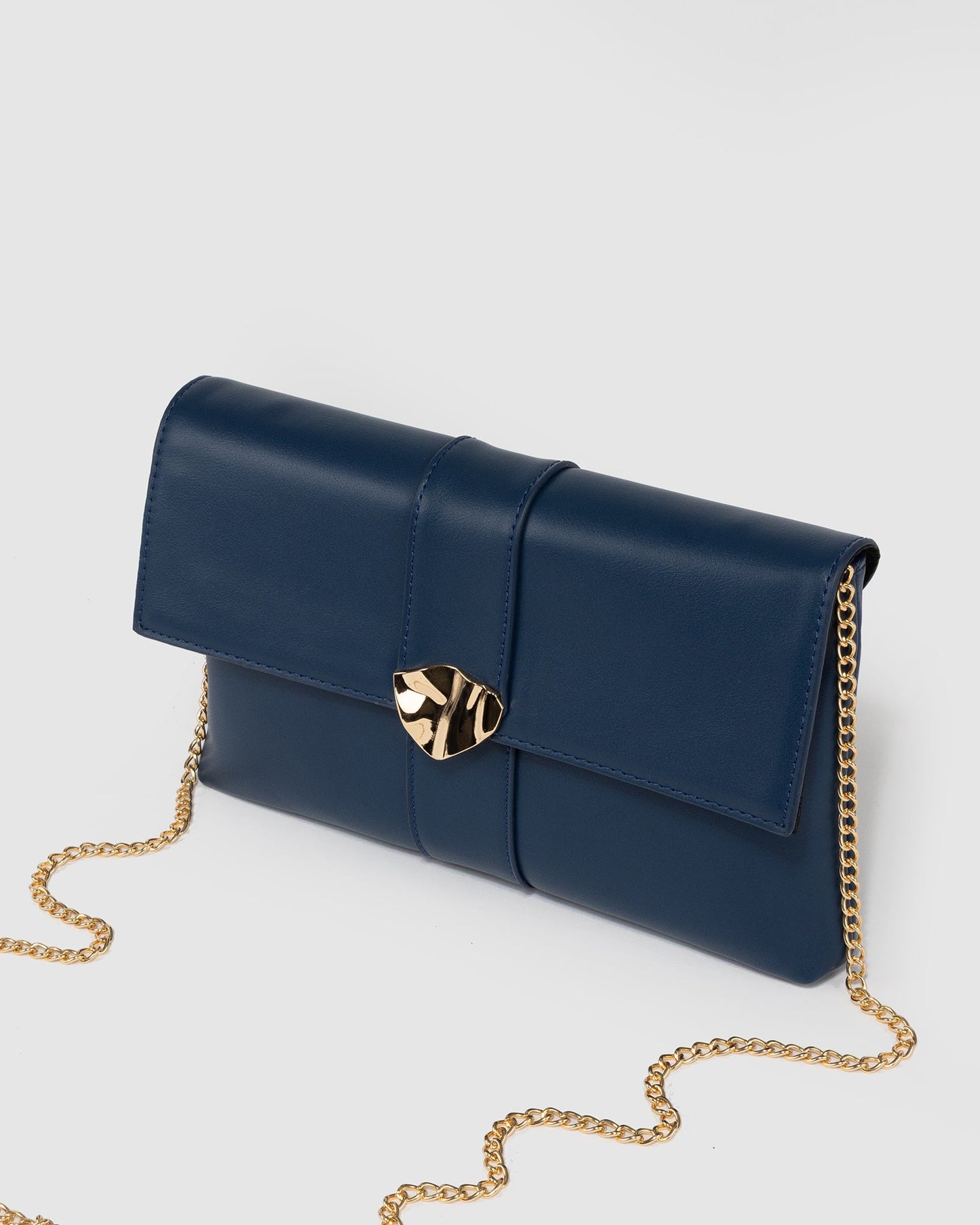 Colette by Colette Hayman Navy Polly Flap Clutch (Blue)