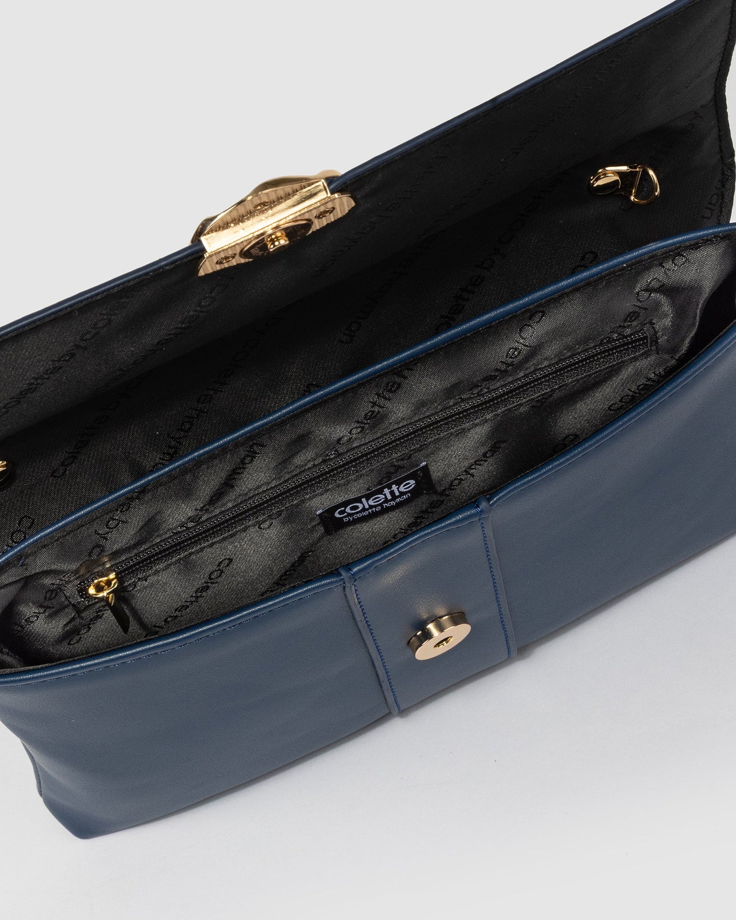 Colette by Colette Hayman Navy Polly Flap Clutch (Blue)