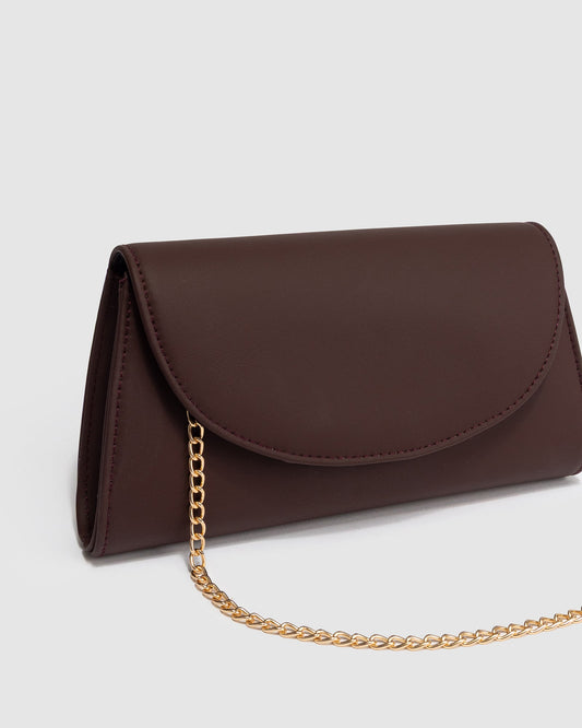 Image of Clutch Bags. Product name - Brown Leaha Clutch in Brown colour by brand - GROUP48