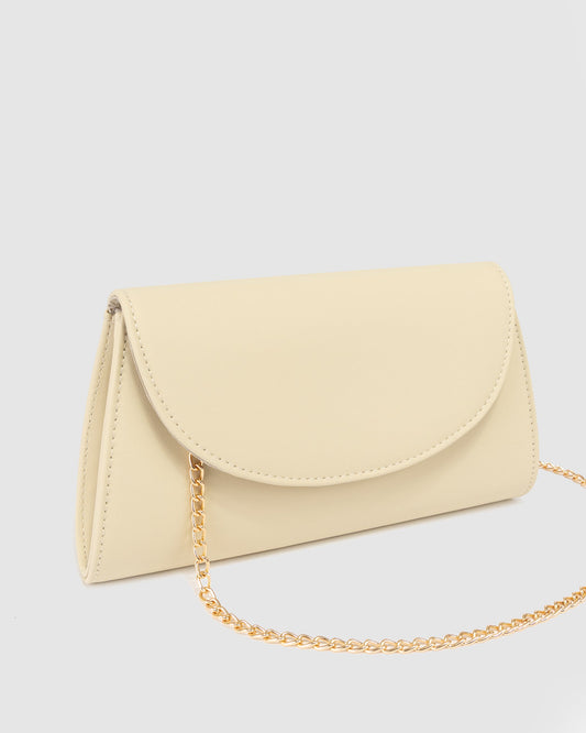 Image of Clutch Bags. Product name - Nude Leaha Clutch in Nude colour by brand - GROUP48