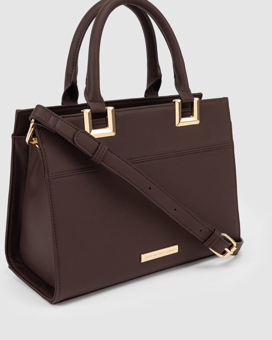 Image of Tote Bags. Product name - STEPH MINI TOTE in Brown colour by brand - GROUP48