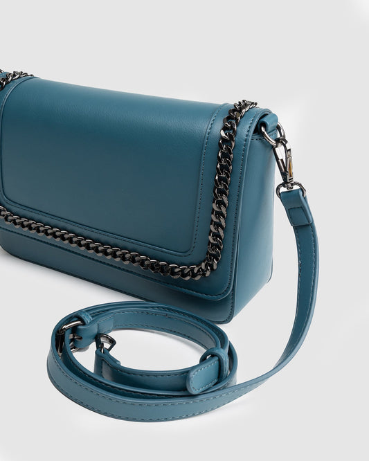 Image of Bags. Product name - Teal Ivanna Chain Crossbody in Teal colour by brand - Colette By Colette Hayman