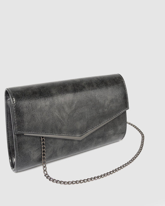 Image of Clutch Bags. Product name - Grey Kelsey Clutch in Grey colour by brand - Colette by Colette Hayman