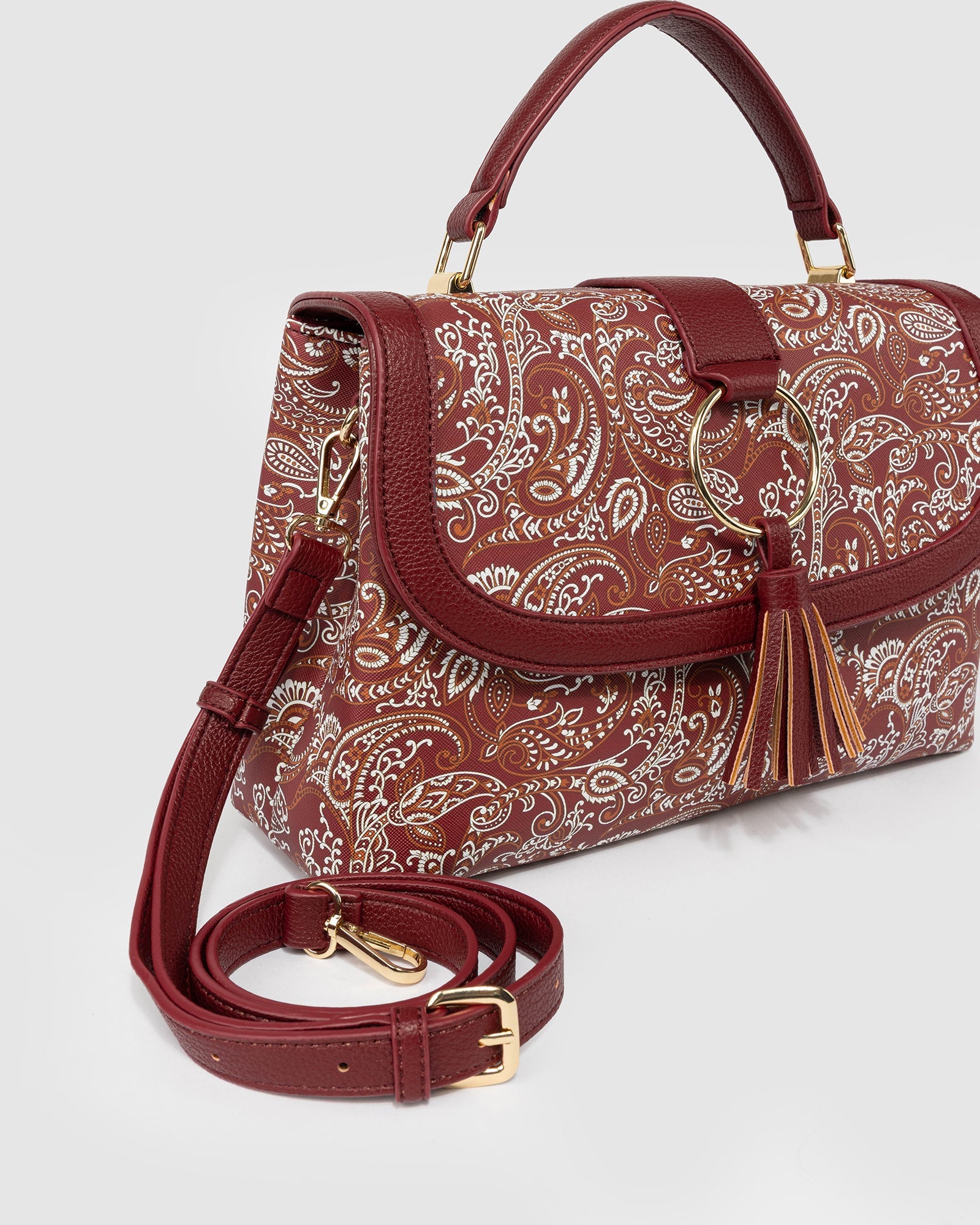 Image of Bags. Product name - Print Asma Tassel Top Handle in Print colour by brand - Colette by Colette Hayman