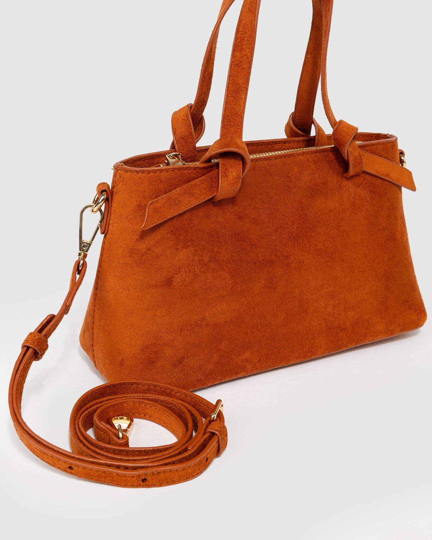 Image of Tote Bags. Product name - Brown Fiona Knot Mini in Brown colour by brand - Colette by Colette Hayman