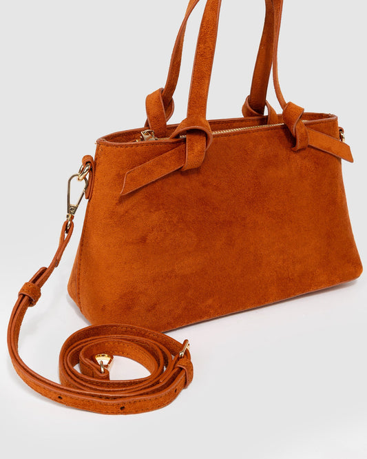 Image of Tote Bags. Product name - Brown Fiona Knot Mini in Brown colour by brand - Colette by Colette Hayman