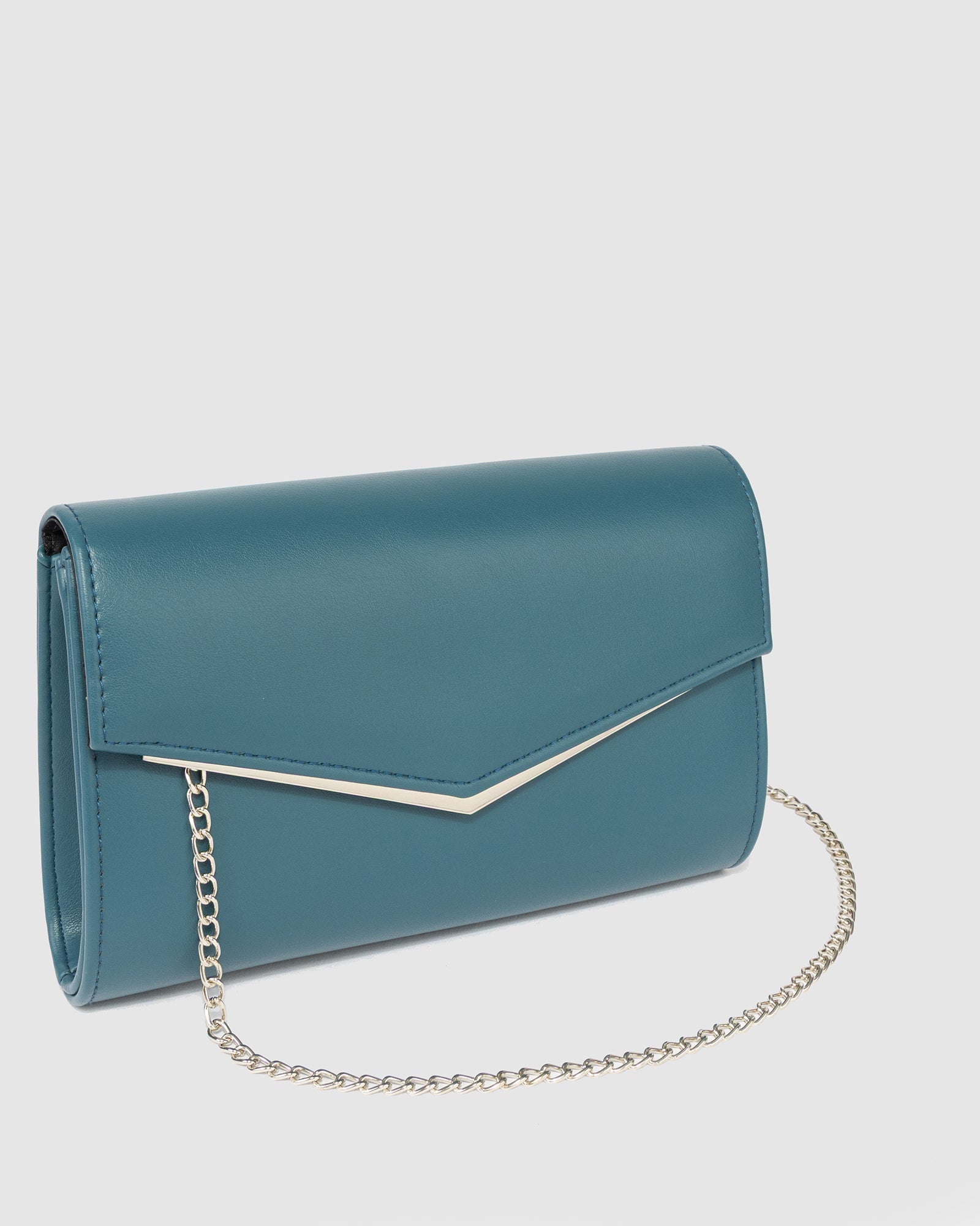 Image of Clutch Bags. Product name - Teal Kelsey Clutch in Teal colour by brand - Colette by Colette Hayman