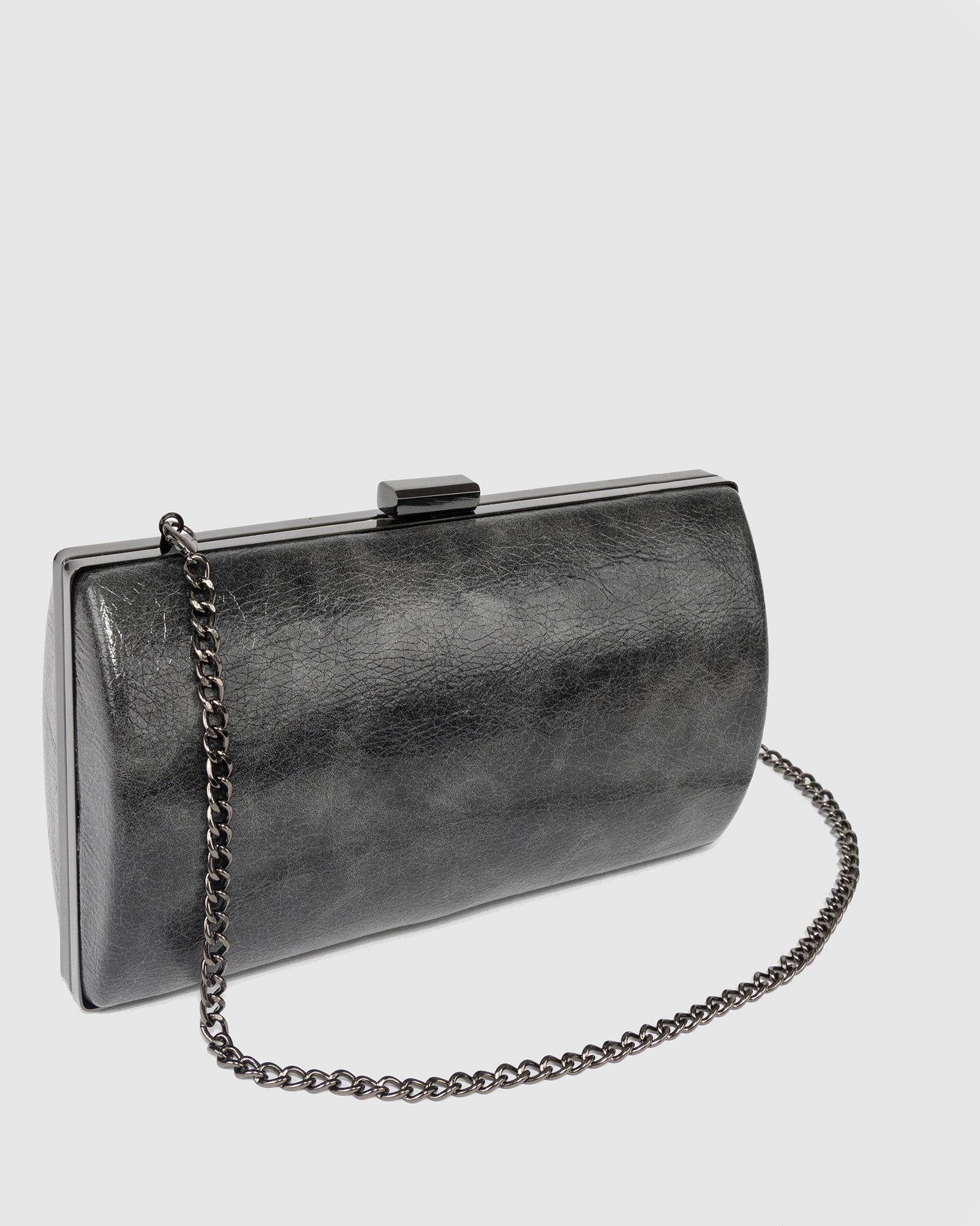 Image of Clutch Bags. Product name - Grey Lilly Hardcase Clutch in Grey colour by brand - Colette by Colette Hayman