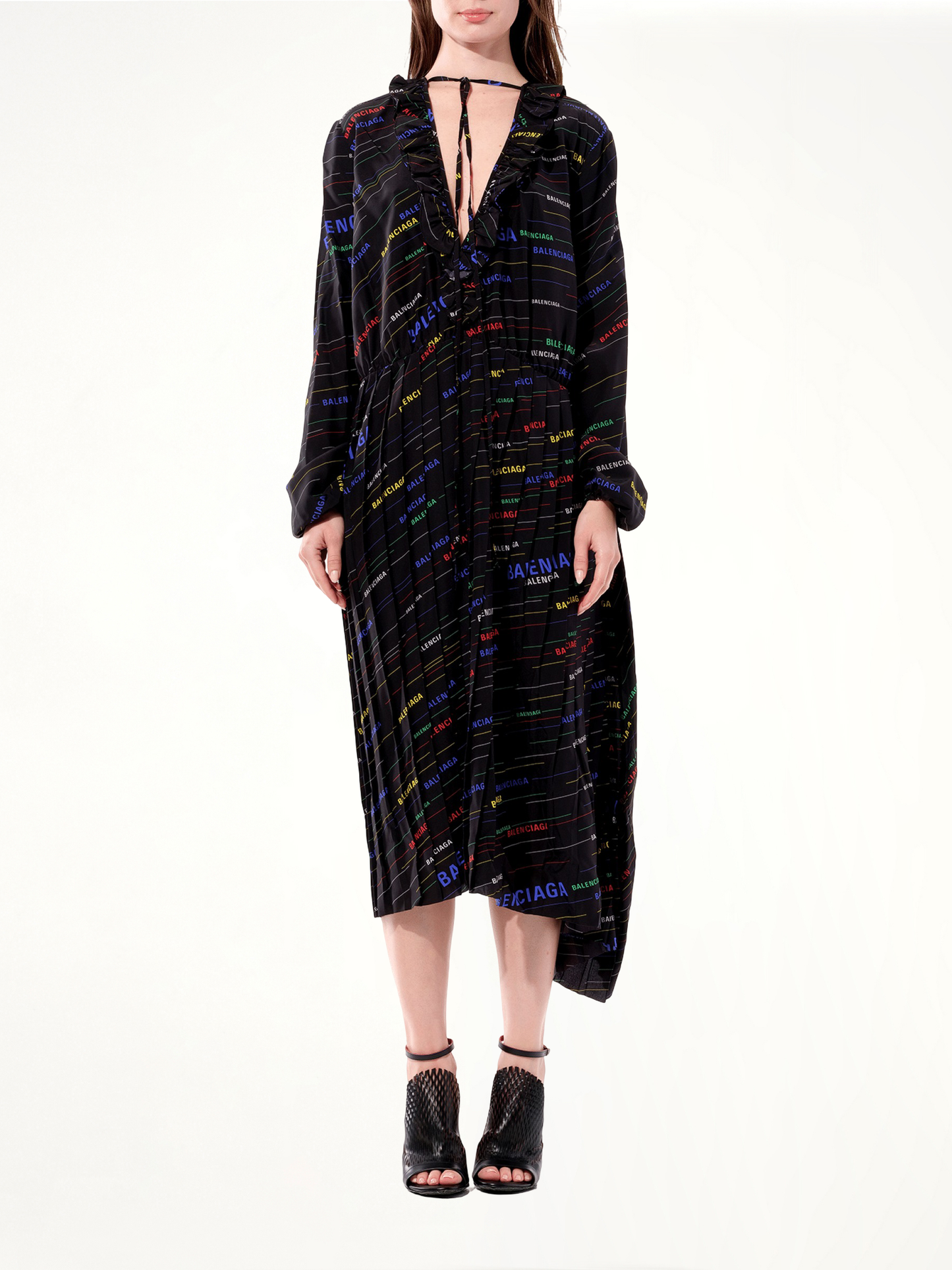 BALENCIAGA Ruffle Dress (Multicolour)