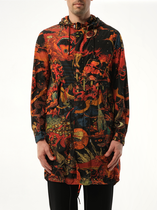 Image of a model wearing Outerwear. Productname: GIVENCHY Underworld Parka in MULTICOLOUR colour by brand - GIVENCHY