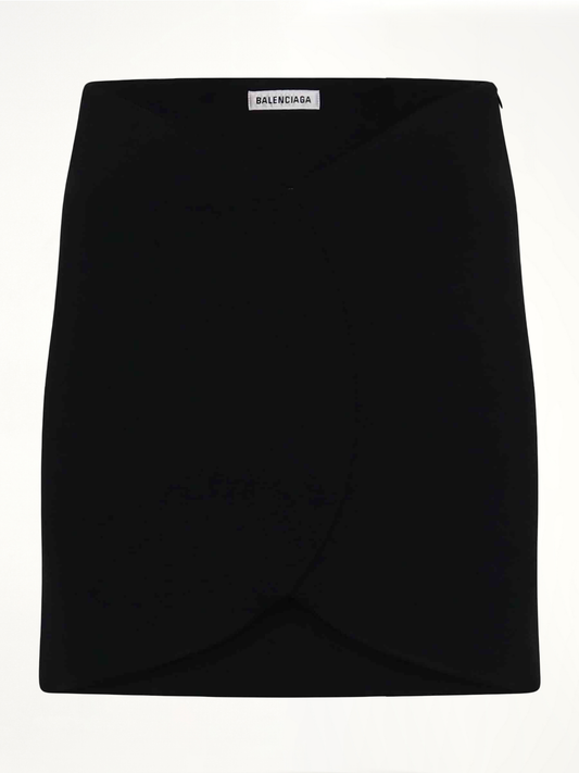 Image of a model wearing Skirts. Productname: BALENCIAGA Circle Mini Skirt in BLACK colour by brand - BALENCIAGA