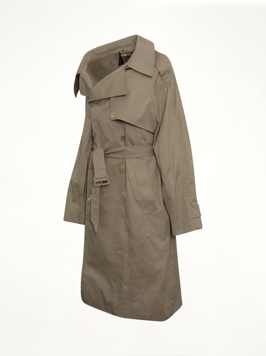 BALENCIAGA Off Shoulder Trench Coat (Beige)