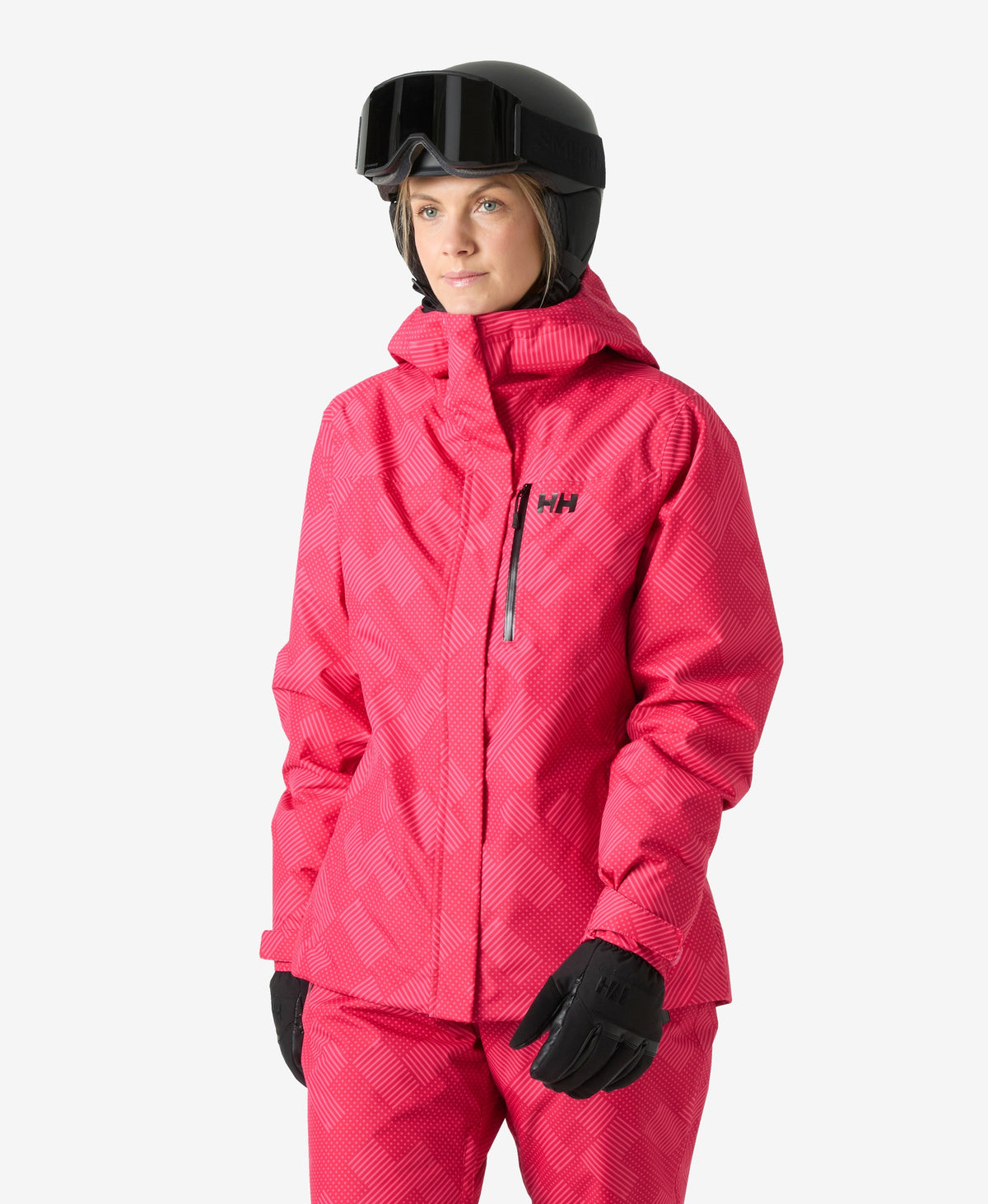 Image of Coats & Jackets. Product name - W SNOWPLAY JACKET, Cranberry in Cranberry Plaid Color Aop colour by brand - Helly Hansen