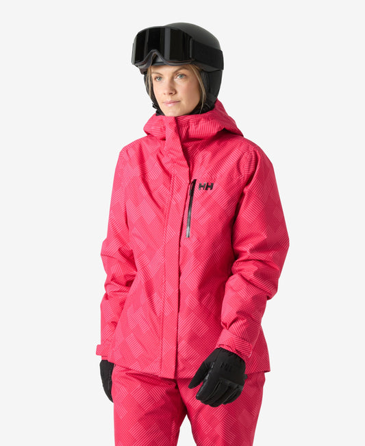 Image of Coats & Jackets. Product name - W SNOWPLAY JACKET, Cranberry in Cranberry Plaid Color Aop colour by brand - Helly Hansen
