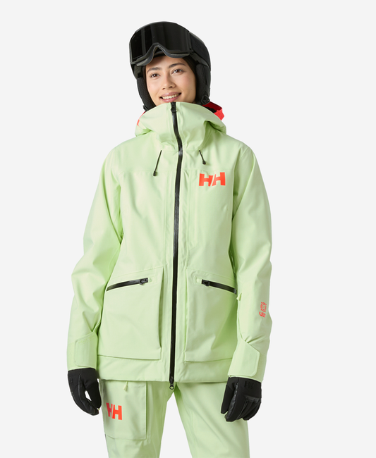 Image of Coats & Jackets. Product name - W POWDERQUEEN 3.0 JACKET, Washed Lime in Washed Lime colour by brand - Helly Hansen
