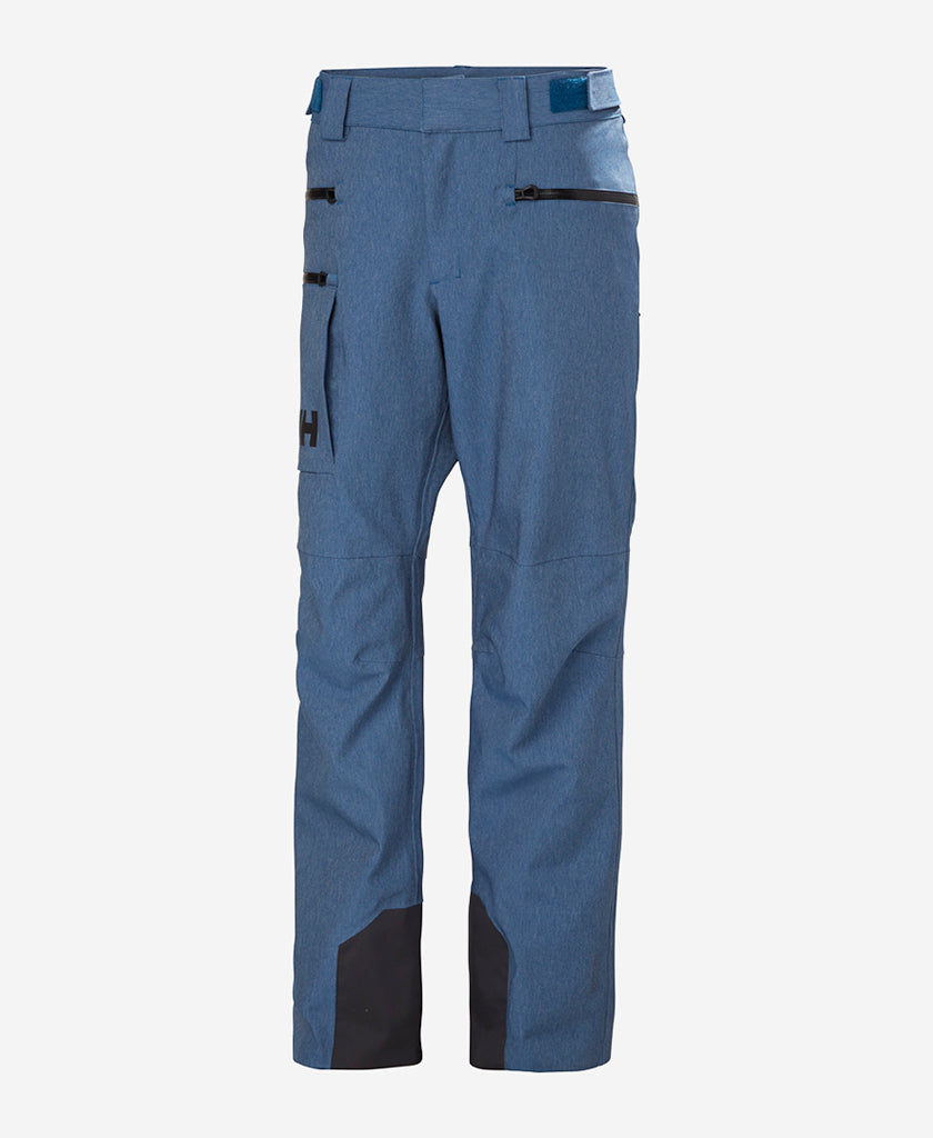Image of a model wearing Pants. Product name - GARIBALDI 2.0 PANT, Deep Fjord Denim in Deep Fjord Denim colour by brand - Helly Hansen