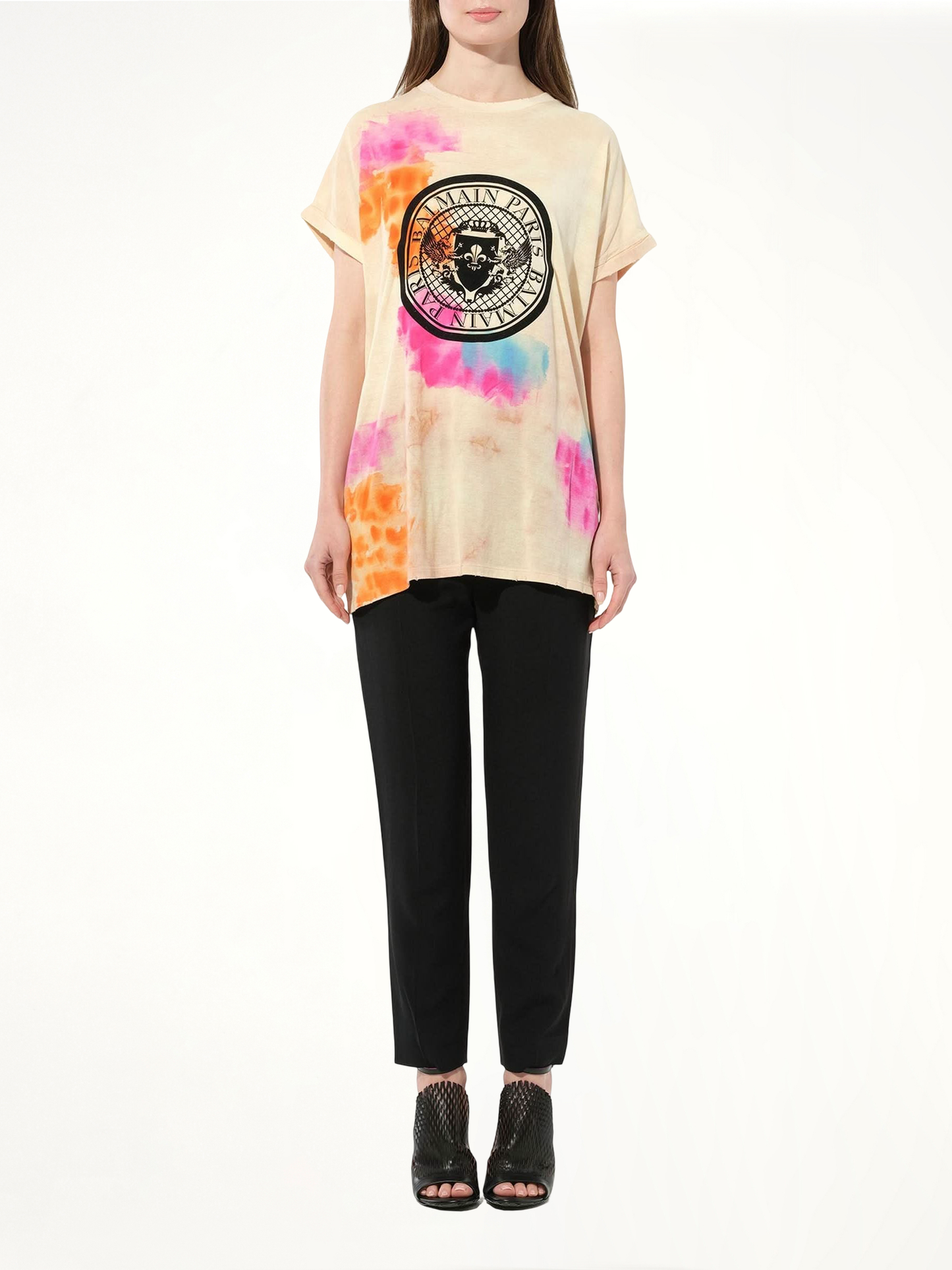 BALMAIN Tie-Dye Crest T-Shirt (Multicolour)