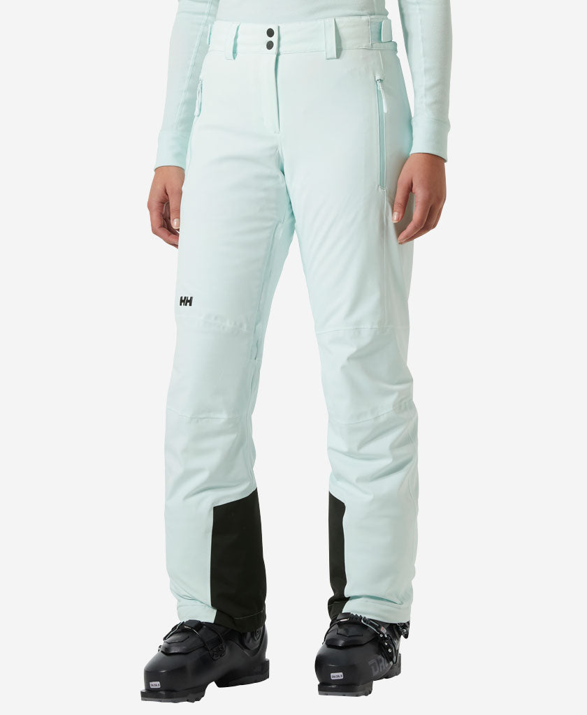 Image of a model wearing Pants. Product name - W ALPHELIA 2.0 PANT, Icicle in Icicle colour by brand - Helly Hansen