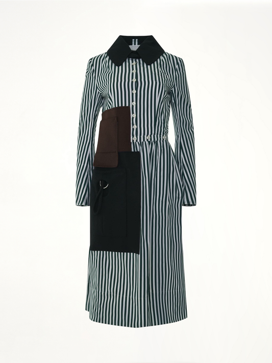 Image of Dresses. Productname: MAISON MARGIELA Long Stripe Shirt Dress in WHITE colour by brand - MAISON MARGIELA