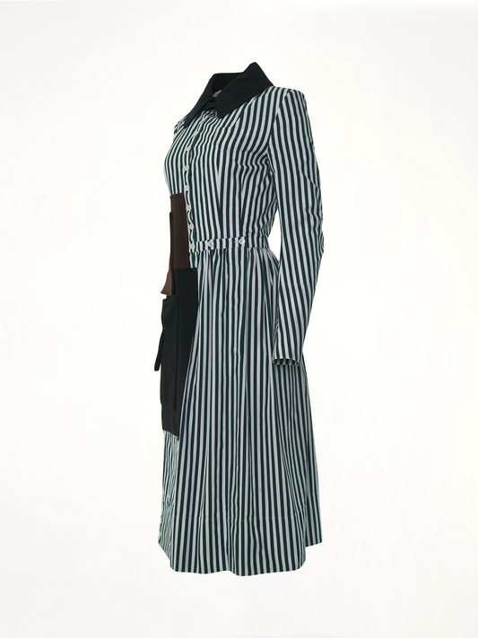 MAISON MARGIELA Long Stripe Shirt Dress (White)