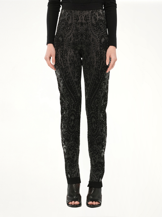 Image of a model wearing Pants. Productname: BALMAIN Pattern Pants in BLACK colour by brand - BALMAIN