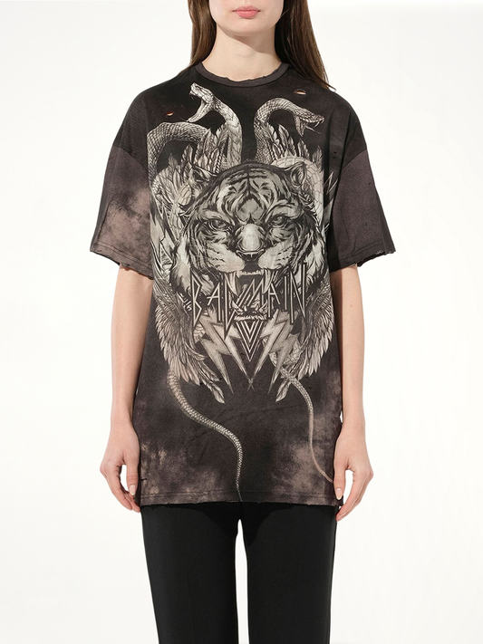 Image of a model wearing Tops. Productname: BALMAIN Top in BLACK colour by brand - BALMAIN