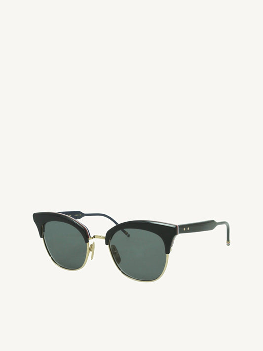 Image of Sunglasses. Product name - Thom Browne 507 12K Gold in Black colour by brand - THOM BROWNE