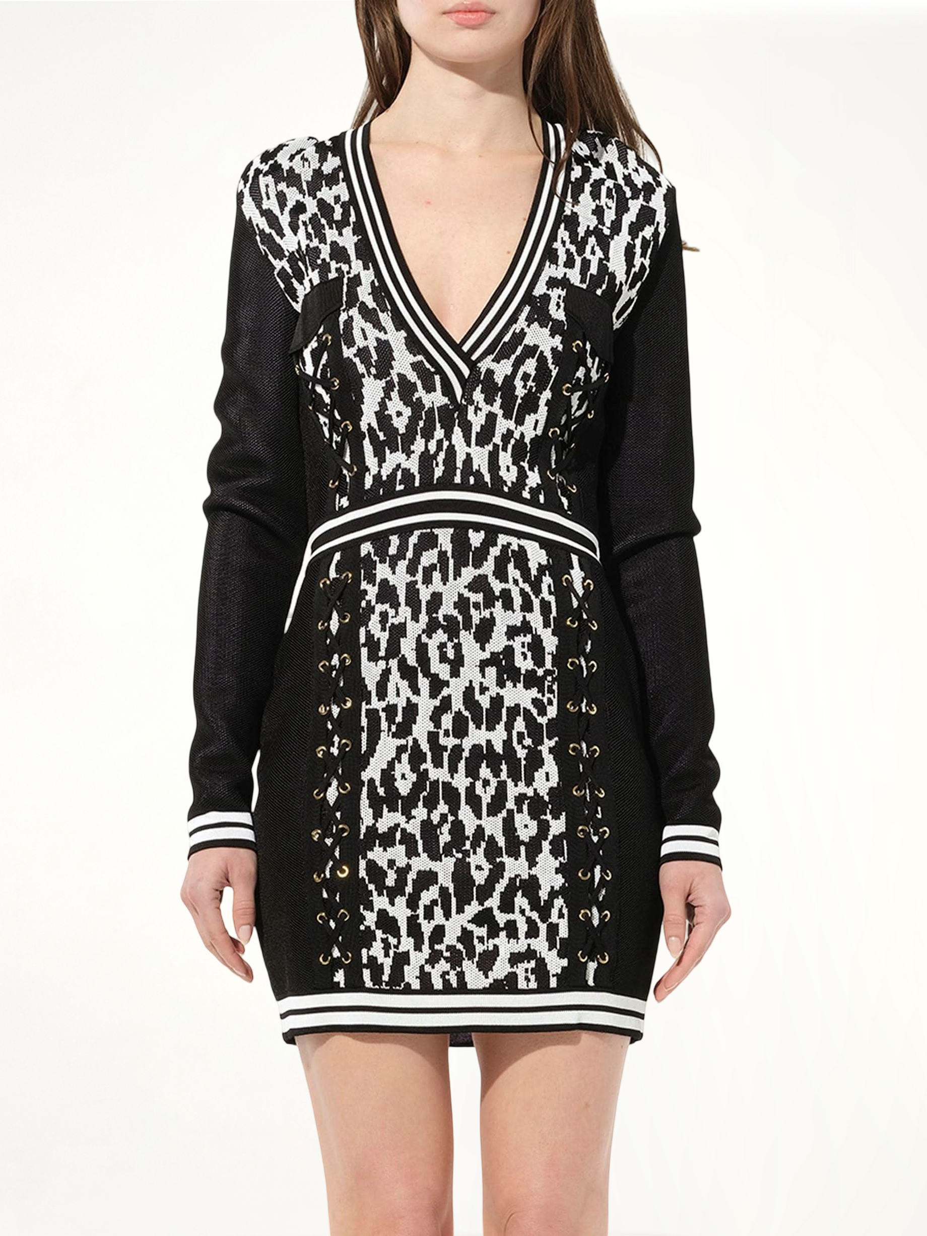 Image of Dresses. Product name - Knit Dress in Black colour by brand - BALMAIN