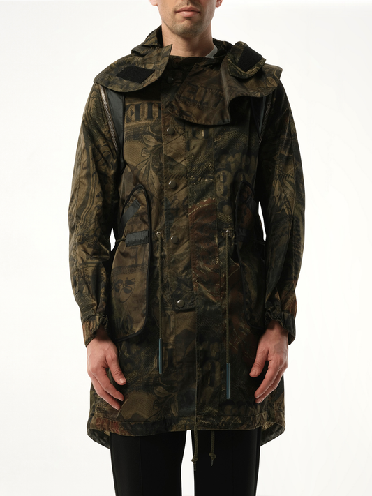 Image of a model wearing Outerwear. Productname: GIVENCHY Podium Dollar Coat in GREEN colour by brand - GIVENCHY