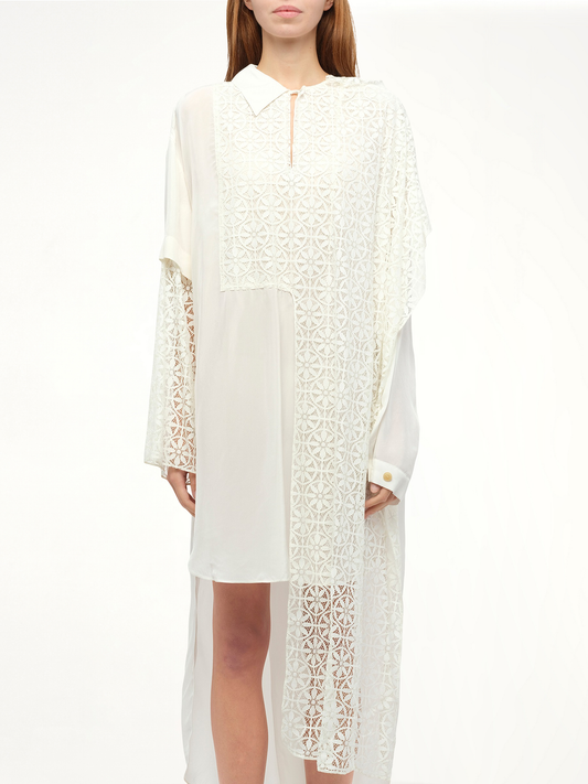 Image of Dresses. Productname: LOEWE Lace Shirtdress in WHITE colour by brand - LOEWE