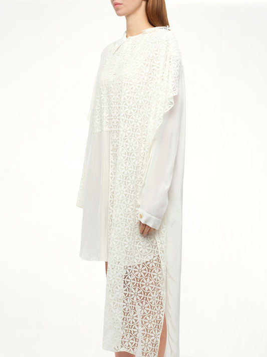 LOEWE Lace Shirtdress (White)