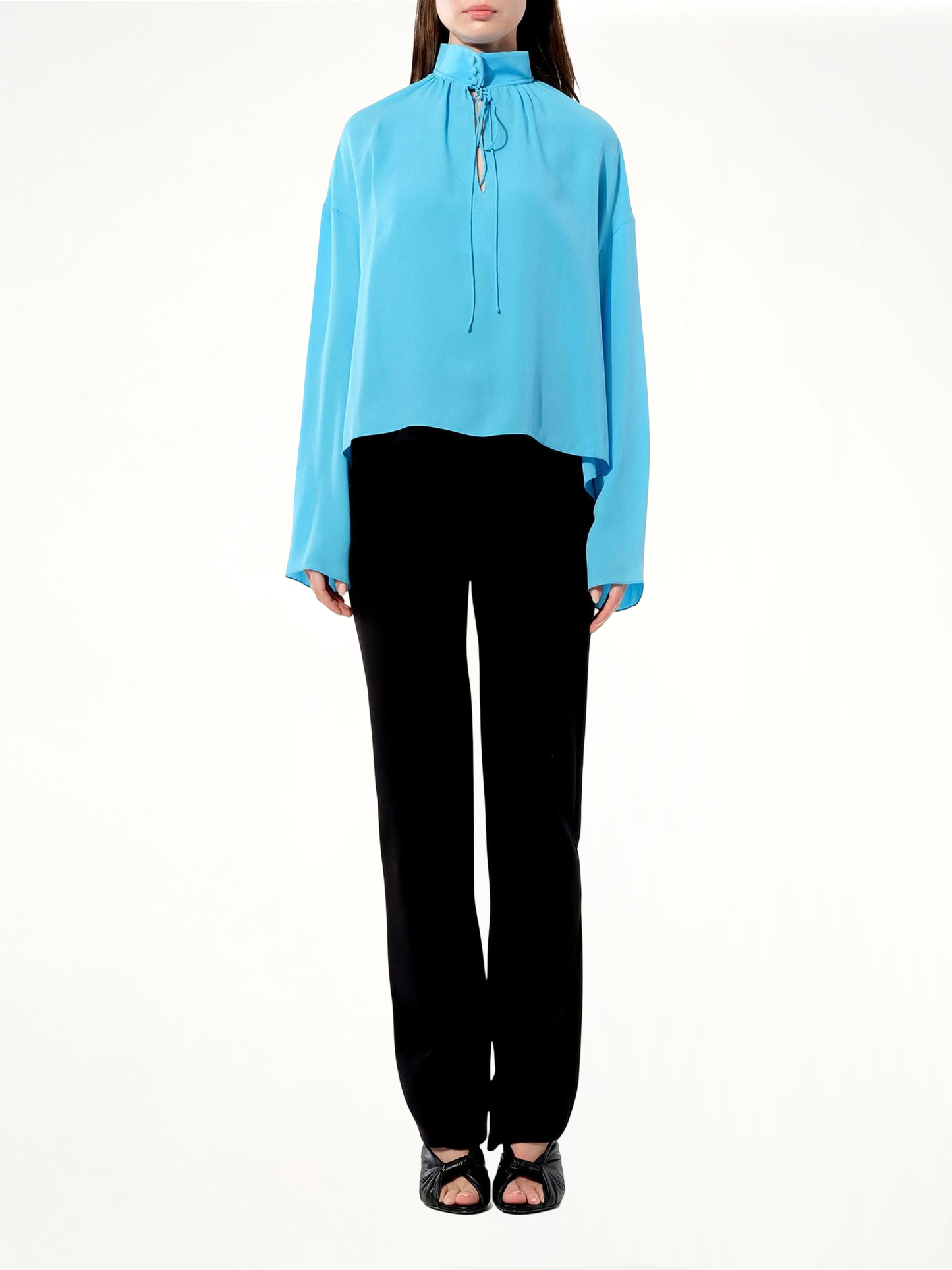 BALENCIAGA Georgette Shirt (Blue)