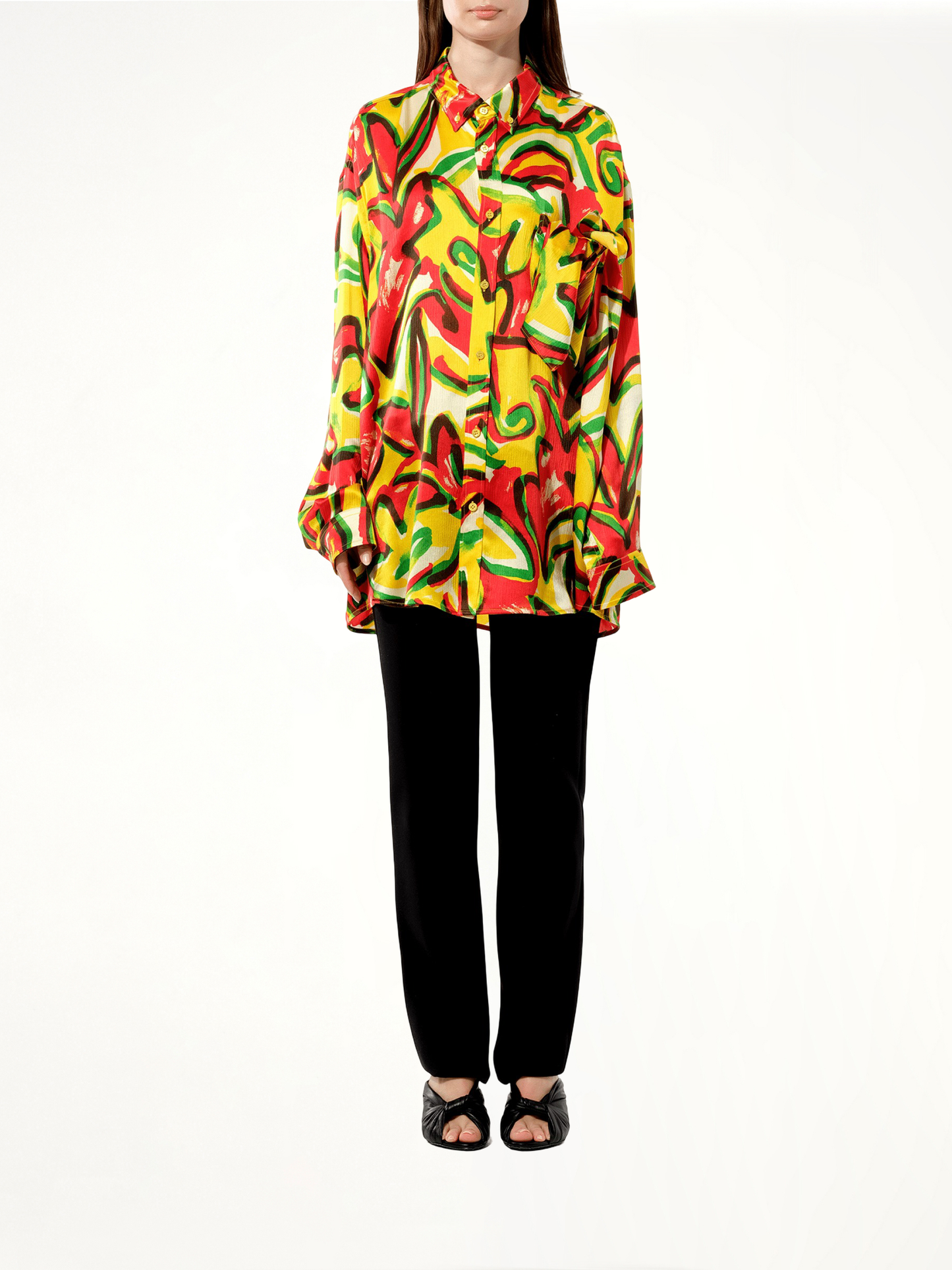 BALENCIAGA Scarf Flower Shirt (Red)