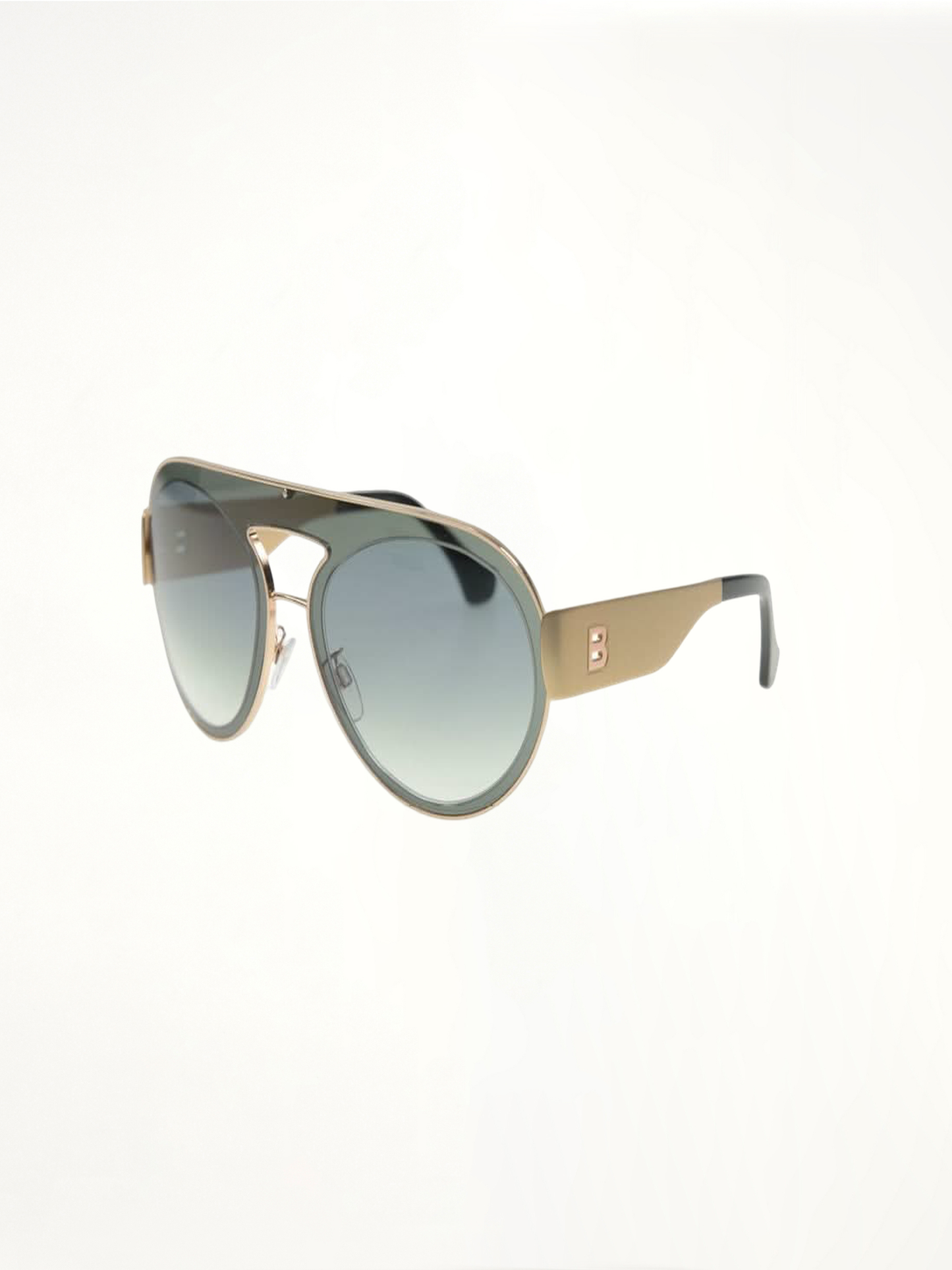 BALENCIAGA Curved Lenses Sunglasses (Navy)