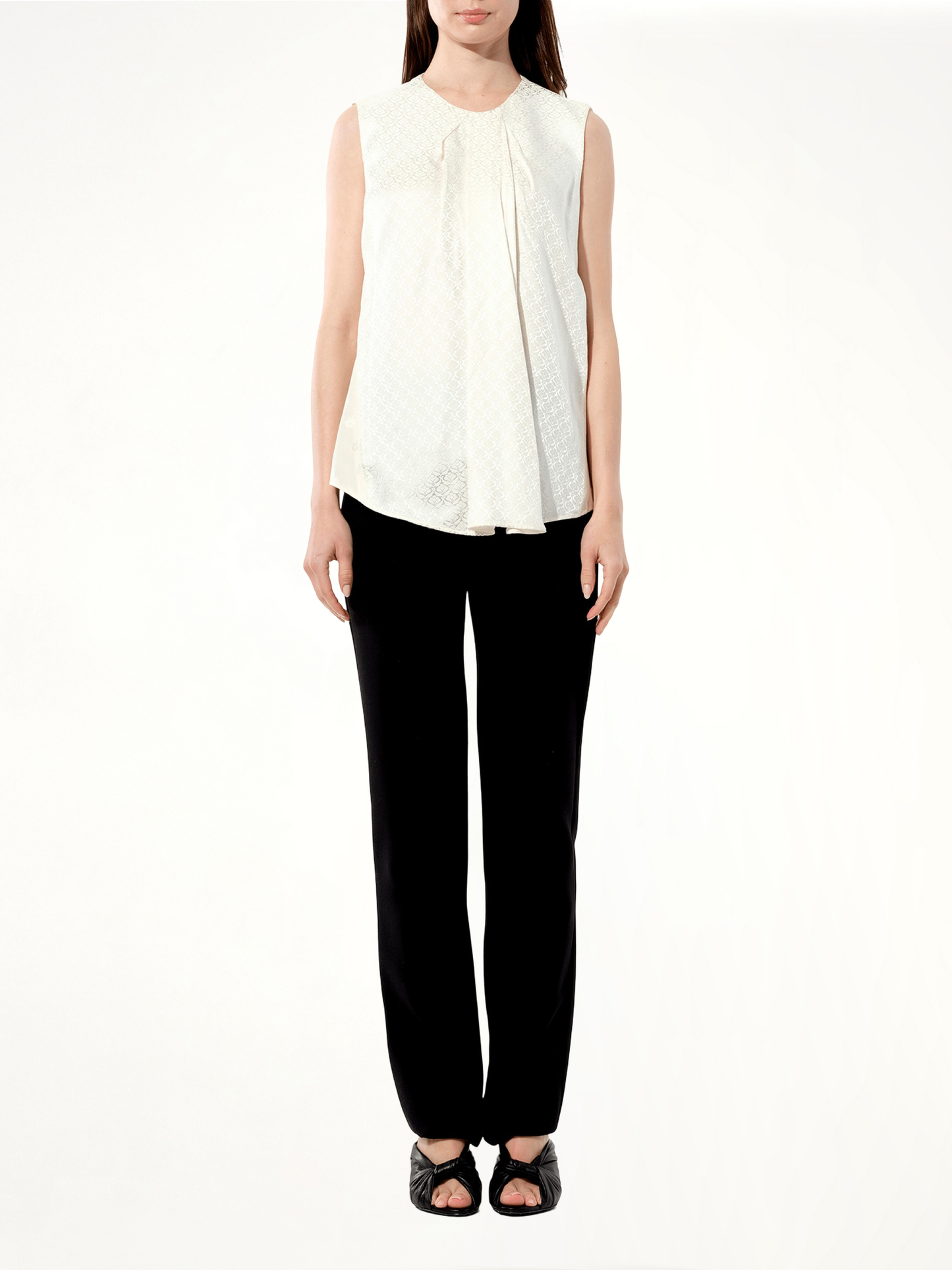 BALENCIAGA Mix Satin Top (White)