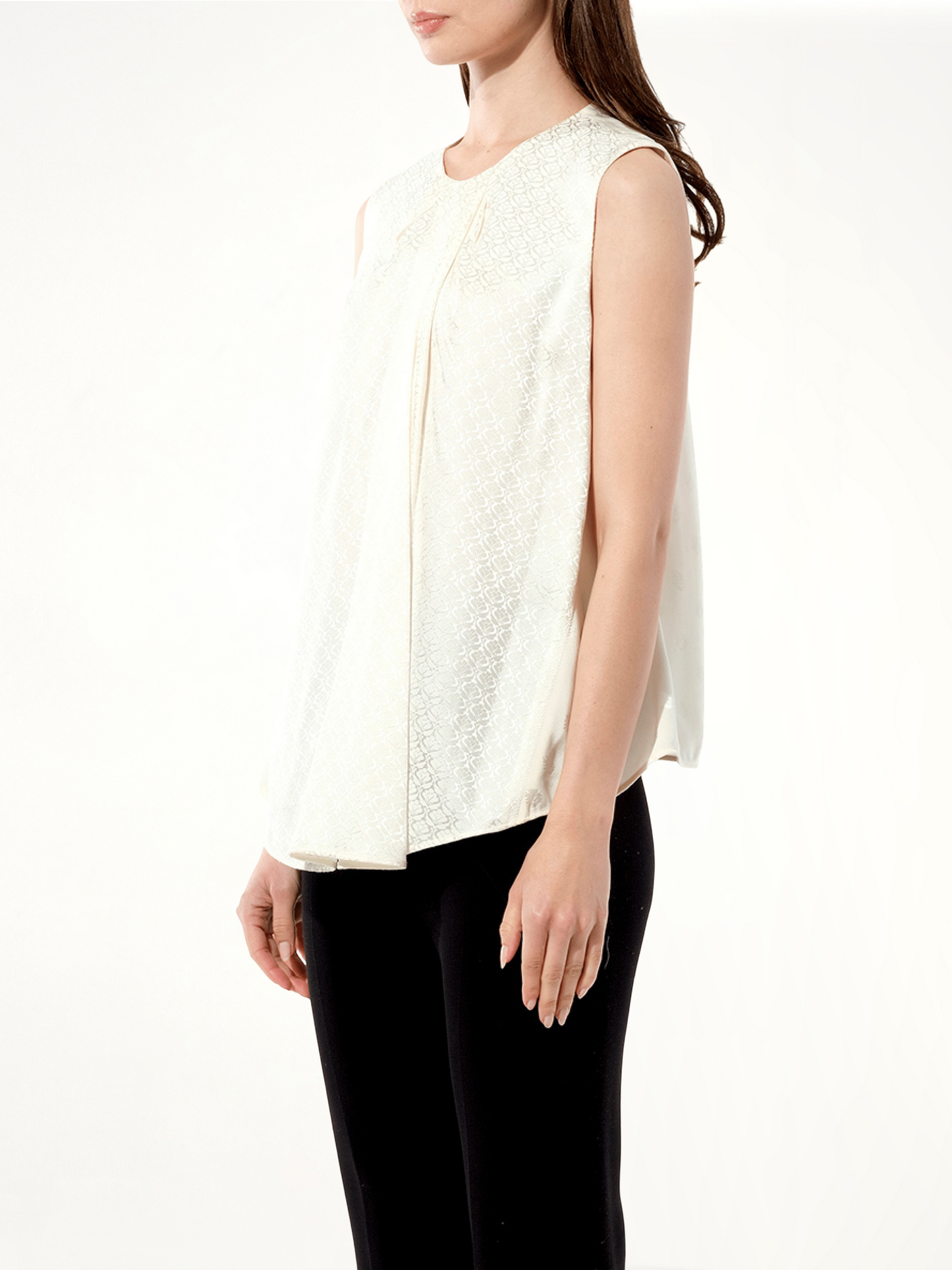BALENCIAGA Mix Satin Top (White)